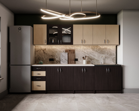 MOBILIER BUCATARIE - Bucatarie Venus Ro 2.6m, Wenge + Mesteacan