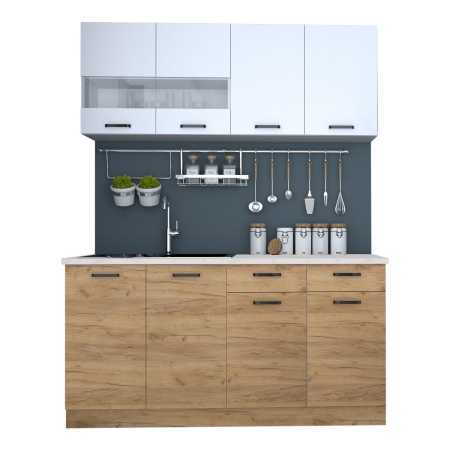 Bucatarie Vio 1.6m, 160x60x200 cm, Stejar K003 [1]