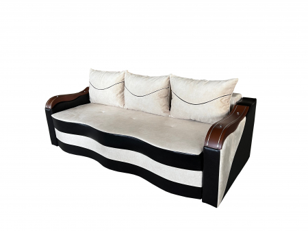 Canapea Extensibila Simona 225x74x100 cm, Crem, Negru [3]