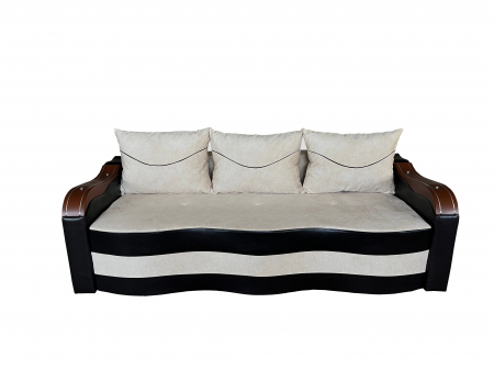Canapele - Canapea Extensibila Simona 225x74x100 cm, Crem, Negru