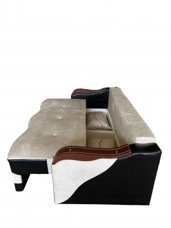 Canapea Extensibila Simona 225x74x100 cm, Crem, Negru [2]