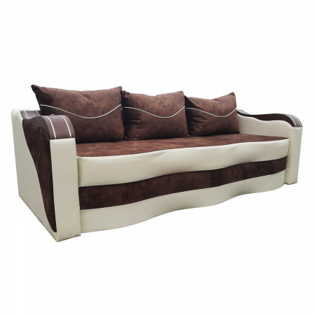 Canapea Extensibila Simona 225x74x100 cm, Maro, Crem [1]