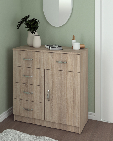 MOBILIER DORMITOR - Comoda 1-3-1 Ro, Sonoma