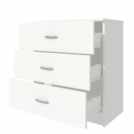 Comoda 3 Sertare Ro, 72x40x79 cm, Alb [4]