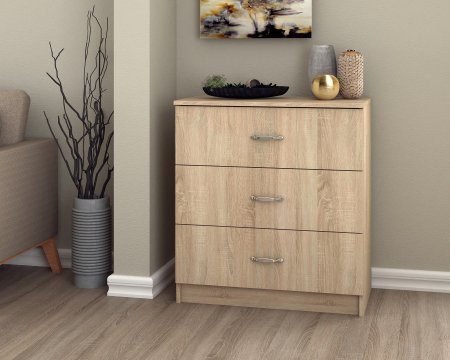 MIC MOBILIER - Comoda 3 Sertare, Sonoma