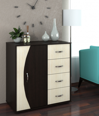 Comode - Comoda 4-1-1 Ro, Wenge + Mesteacan