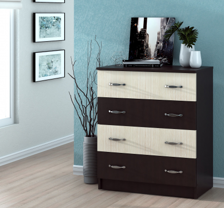 Comode - Comoda 4B Ro, Wenge + Mesteacan