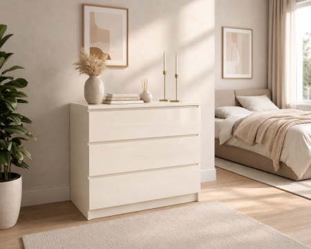 Comode - Comoda Aria 3 sertare Alb 70x40x77 cm