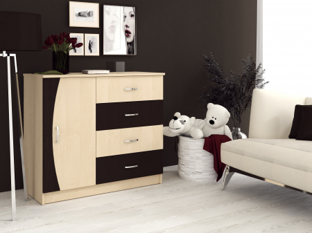 Mic mobilier - Comoda KF5, 101x44x90 cm, Mesteacan