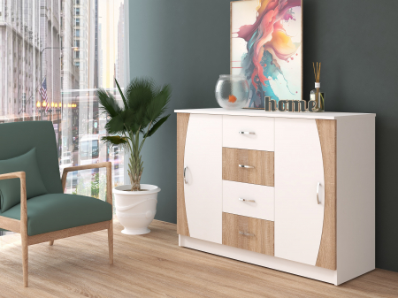 Comode - Comoda KF6, 121x44x90 cm, Sonoma