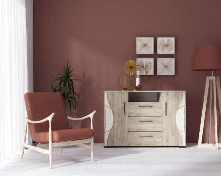 Comode - Comoda Laguna RO, 135x40x84 cm, Stejar K002