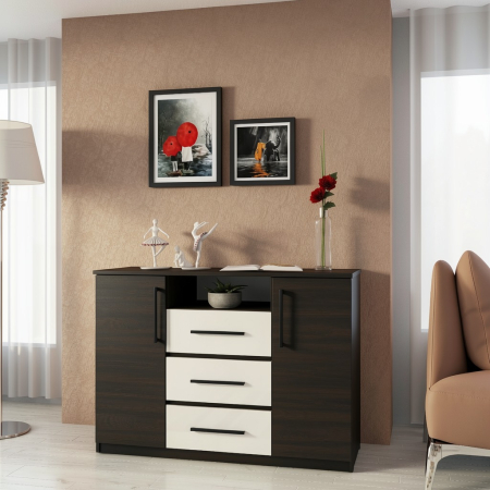 Comode - Comoda Maya Wenge Acril Alb 120x45x86 cm