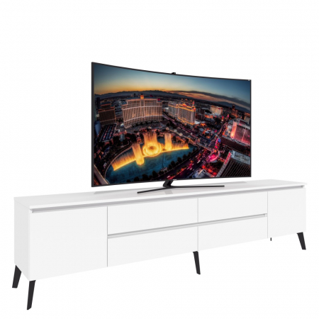 Comoda MP1, 220x40x55 cm, alb acril [2]