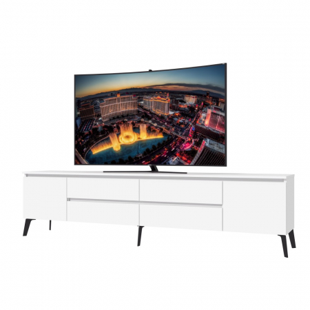 Comoda MP1, 220x40x55 cm, alb acril [4]