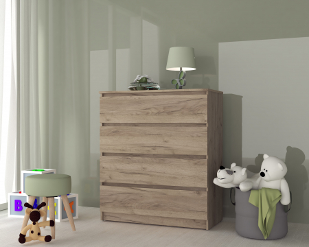 MOBILIER DORMITOR - Comoda MP5 4S, 90x44x103cm, Stejar k002