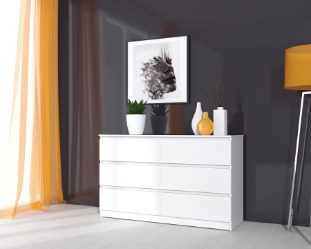 Comode - Comoda MP6, 6 Sertare, Alb