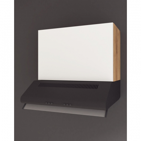 Mobila bucatarie - Corp Chelsea, hota clasica, 60-1u, Stejar k003 + Acril Alb