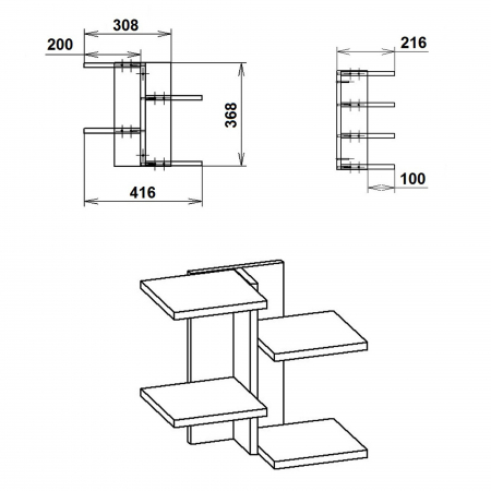 Corp cu Polite 'P15' Wenge [1]
