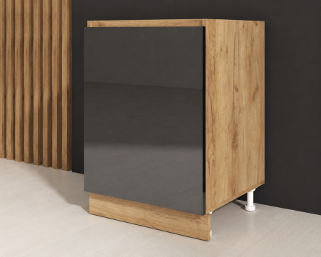MOBILIER BUCATARIE - Corp inferior Chelsea 1usa Stejar K003/ Acril Antracit 60x49x82 cm