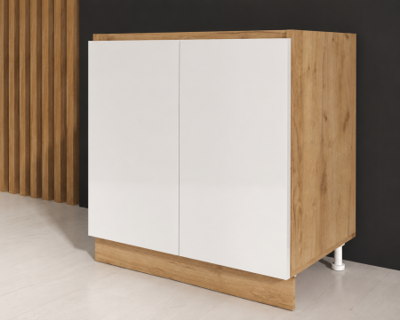 MOBILIER BUCATARIE - Corp inferior Chelsea 80-2 usi Stejar K003 / Acril Alb
