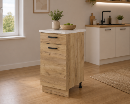 MOBILIER BUCATARIE - Corp Inferior Vio 40 1Sertar /1Usa Stejar Aur K003
