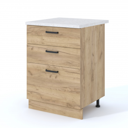Dulapuri - Corp Inferior Vio, 60x60x85 cm, 3s Stejar Aur-K003