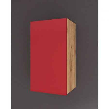 Mobila bucatarie - Corp superior Chelsea, 40-1u, Stejar k003 + Rosu