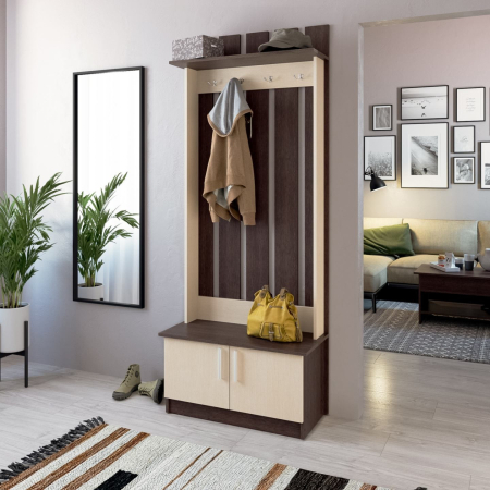 Cuiere - Cuier Yana, 80x37x200cm, Wenge+Mesteacan