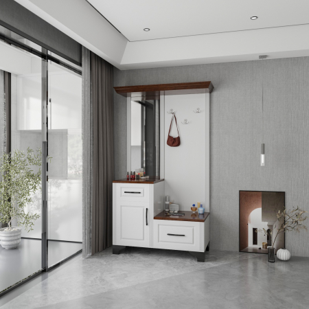 MIC MOBILIER - Cuier ZQD 108, 110x43x200cm, Alb