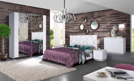 MOBILIER DORMITOR - Dormitor Kenzo P160 Alb Lucios