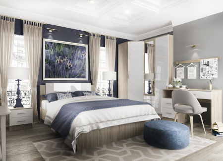 Dormitor Sofi Pe Colt Sonoma+Alb [0]