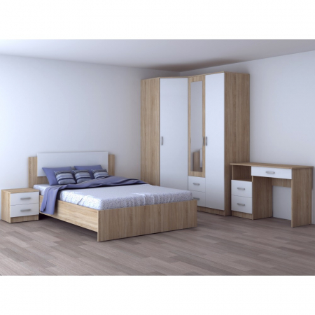 Dormitor Sofi Pe Colt Sonoma+Alb [1]