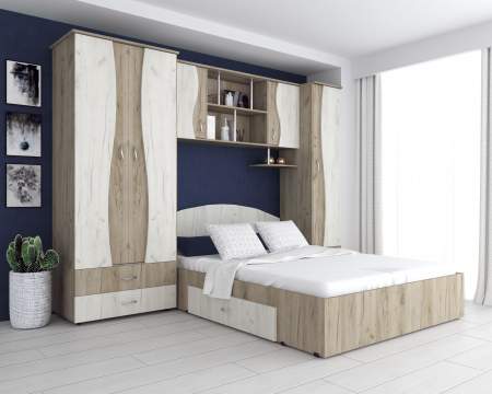 Dormitoare - Dormitor Tineret cu D2, 262x51x200 cm, K002/K001