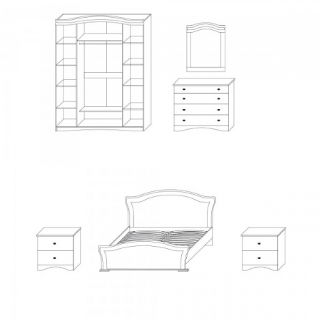 Dormitor Venera Lux Mdf - 4 Usi Nuc [1]