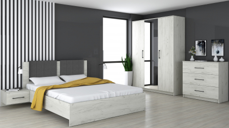 Dormitor Vera Ro, 150x56x205 cm, Stejar/ Alb k001 [0]