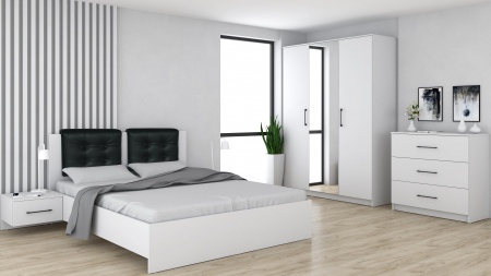 Dormitor complet - Dormitor Vera Ro Alb Pat 160