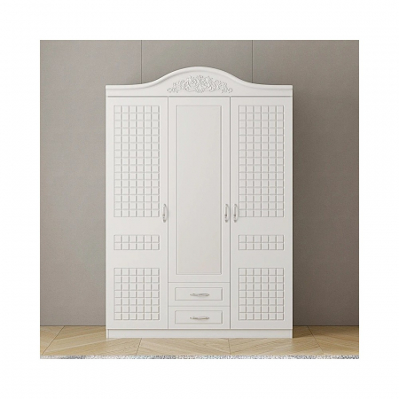 Duap ZQE 012 MDF - 3 Usi +2 Sertare, 150x200x50 cm, Alb [1]