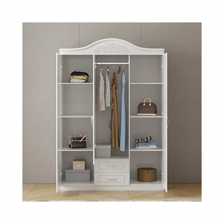 Duap ZQE 012 MDF - 3 Usi +2 Sertare, 150x200x50 cm, Alb [3]