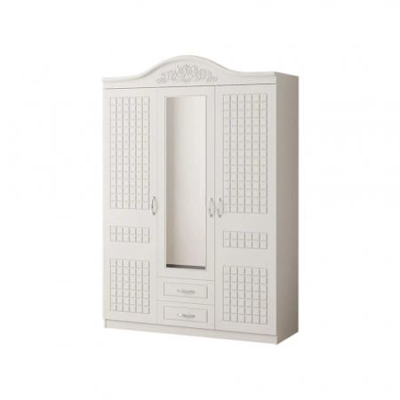 Duap ZQE 012 MDF - 3 Usi +2 Sertare, 150x200x50 cm, Alb [4]