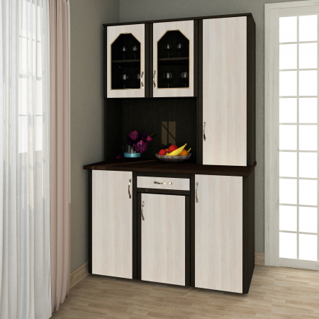 Dulapuri bucatarie - Dulap 120 Pal, 121x33/60x197 cm Wenge+Kiruna