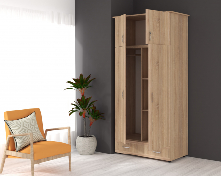 Dulap 2 Usi Soft, 95x51x203 cm, Sonoma [1]