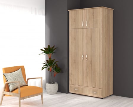 Dulap 2 Usi Soft, 95x51x203 cm, Sonoma [0]