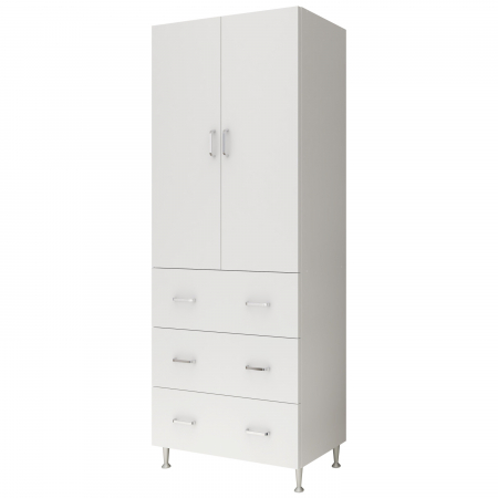 Dulap, 2U-3S, 70x35x180 cm, Alb [1]