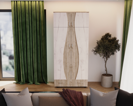 MOBILIER LIVING - Dulap 2Usi S Cu Despartitor 90x50x198 cm k002 k001