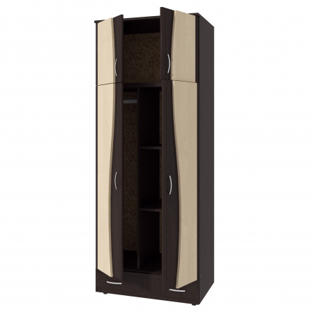 Dulap 2Usi S Despartitor, 198x90x50 cm Wenge+Mesteacan [2]