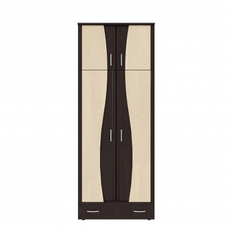Dulap 2Usi S Despartitor, 198x90x50 cm Wenge+Mesteacan [3]