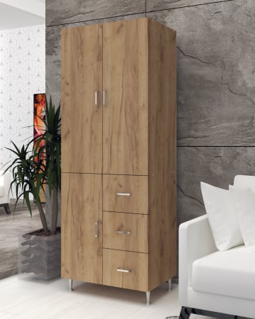 MOBILIER LIVING - Dulap 3Usi -3S ,70x35x180 cm, Stejar K003