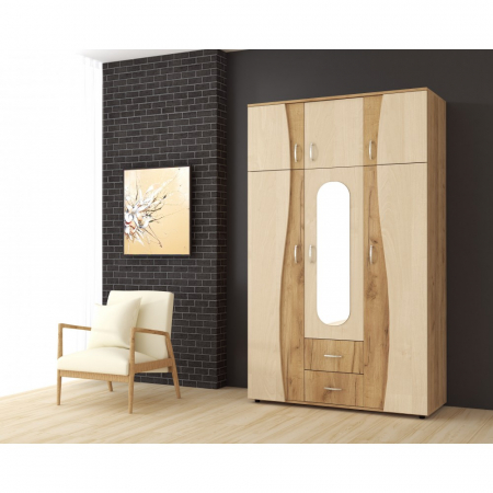MOBILIER LIVING - Dulap 3U S, 120x50x198 cm, K003+Mesteacan