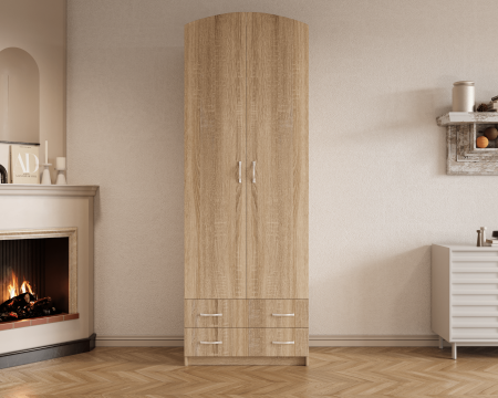 MOBILIER LIVING - Dulap-4 ( 2U+2S ) Ro, 74x54x212 cm Sonoma