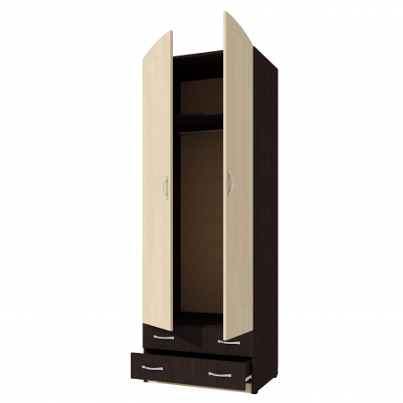 Dulap-4 ( 2U+2S ) Ro, 74x54x212 cm Wenge+Mesteacan [4]